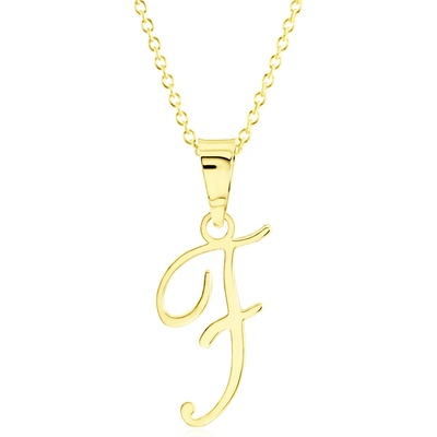Gemmax Zlatý řetízek s písmenem „F“ GUSYN-42151-36261
