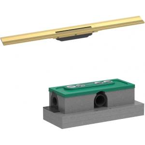 Hansgrohe Комплект душ канал с капак Hansgrohe RainDrain Flex регулируем, гланцово златист, 80 см (56051990+01001180)