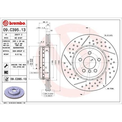 Brzdový kotúč BREMBO 09.C395.13