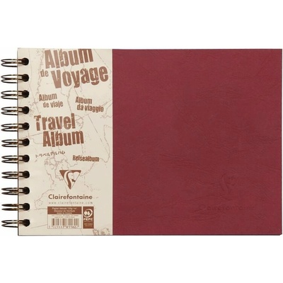 Clairefontaine Album kroužkové cestovní 21 × 14,8 cm (120; 160 g/m2, 40 listů) - červené