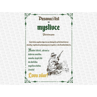 Pasovací list na lovce zvěře černé – Zboží Mobilmania