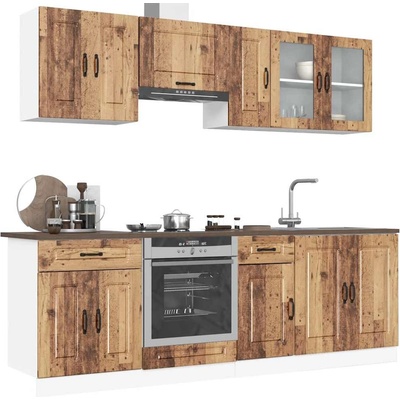 vidaXL Комплект кухненски шкафове от 8 части Kalmar, инженерно дърво (3314829)