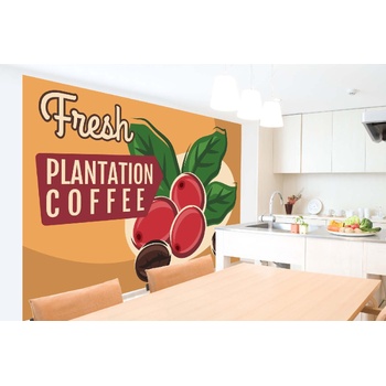 DIMEX ART s. r. o Самозалепваща се флизелинова фототапета винтидж кафе на зърна 375 x 250 см