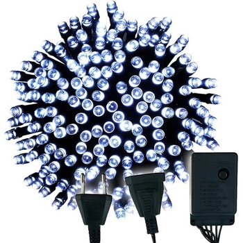 BERGE LED vianočná reťaz 60LED 5M IP20 8 funkcií studená biela