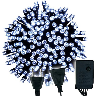 BERGE LED vianočná reťaz 60LED 5M IP20 8 funkcií studená biela