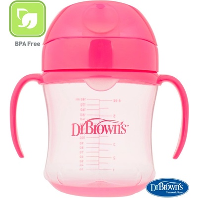 Dr.Browns hrnek s měkkým náustkem růžový TC61003 180 ml