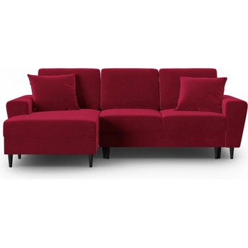 Cosmopolitan Design Червен кадифен разтегателен ъглов диван с място за съхранение (ляв ъгъл) Kyoto - Cosmopolitan Design (COS_LCF_2_F1_KYOTO2)