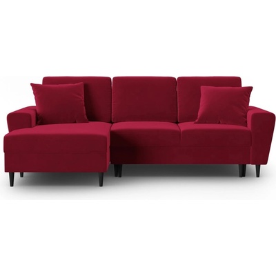 Cosmopolitan Design Червен кадифен разтегателен ъглов диван с място за съхранение (ляв ъгъл) Kyoto - Cosmopolitan Design (COS_LCF_2_F1_KYOTO2)