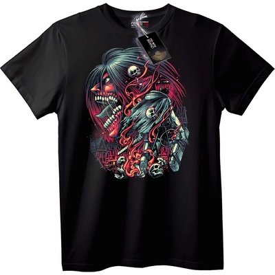 NOONEBRAND Тениска Череп и Пламъци Градска - 3XL, Black