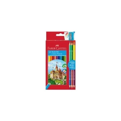 Faber-Castell Цветни моливи 12+6цв и острилка