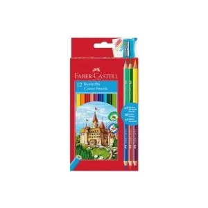 Faber-Castell Цветни моливи 12+6цв и острилка