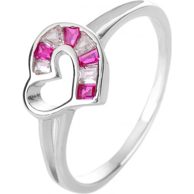 Bealio stříbrný prsten SRDCE červené 03 02813 2204