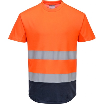 Portwest HI-VIS MESH C395 reflexné tričko so sieťovinou HV oranžová/námorná modrá L