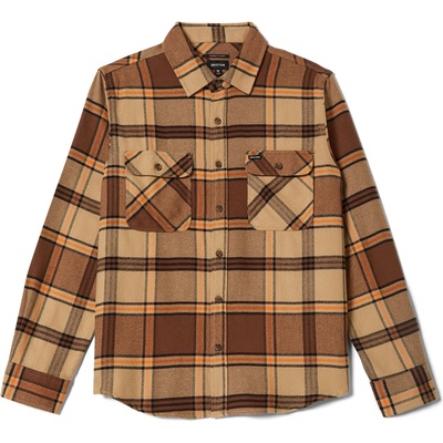 Brixton Мъжка риза с копчета Brixton Bowery Flannel Shirt - Sand / Pinecone / Solar Orange (033-2867-0413)