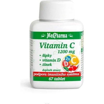 MedPharma Vit.C 1200 mg se šípky+vit.D+zinek 67 tablet