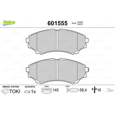 Sada brzdových platničiek kotúčovej brzdy VALEO 601555