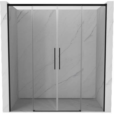 Mexen Rox Двойни плъзгащи се душ врати 170 см, прозрачни, черни - 8C2-170-002-70-00 (8C2-170-002-70-00)