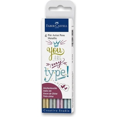 Faber-Castell Pitt Artist Pen Metallic 4 farby 4005401673040