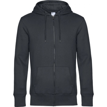 B&C Collection B&C KING ZIPPED HOOD / Мъжка блуза с цип - антрацит S (01U03Ka9701)
