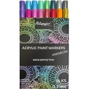 Artmagico Premium akrylové Markery wxtra jemný hrot 0.7 mm metalické sada 16 ks