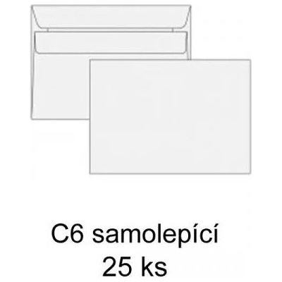 Obálka C6/25 bílá KRPA samolepící
