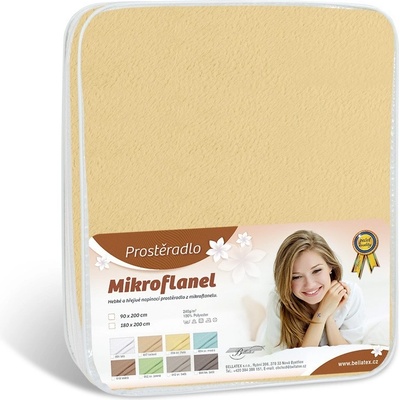 Bellatex prostěradlo mikroflanel světle žluté 90x200