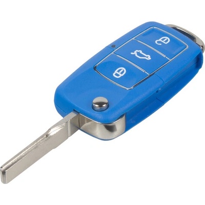 Náhradní obal klíče pro Škoda, VW, Seat, 3-tlačítkový, modrý, 48VW105BLU