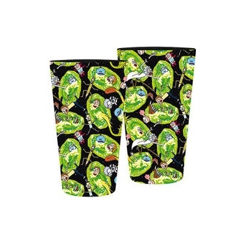 Magic Box Sklenený pohár Rick and Morty Portals 400 ml