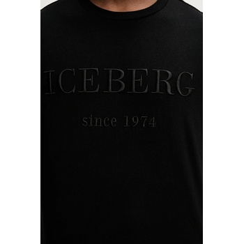 Iceberg Памучна тениска Iceberg в черно с апликация (F014.6327.)