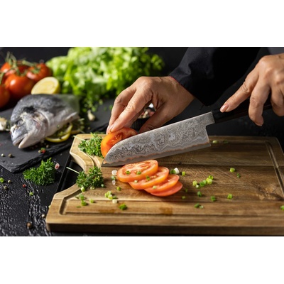Chefsblade Кухненски нож Chefsblade - ръчно кован многослоен ламинат - Santoku - 170мм - CB100140