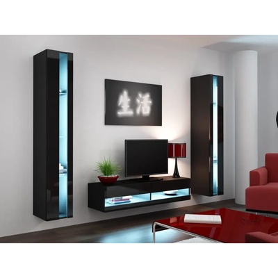 Cama meble Cama Етажерка VIGO NEW 180/40/30 черен/черен гланц (WIO180 VIGO c/c)