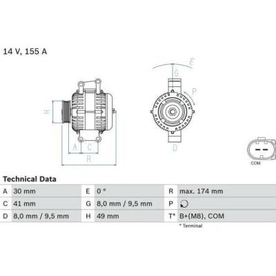 generátor BOSCH 0 986 048 350