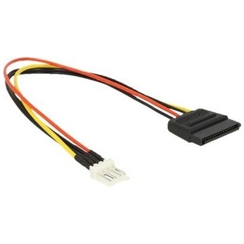 Delock napájecí kabel SATA 15 pin samec > 4 pin floppy samec 24 cm - 83877