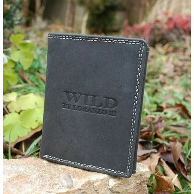 Pánska peňaženka šedá koža zips matná WILD