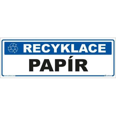 Recyklace - Papír, Samolepka, formát 290x100 mm, Samolepicí