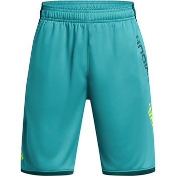 Under Armour Юношески къси панталони Under Armour Stunt 3.0 Shorts Juniors - Teal/Yellow