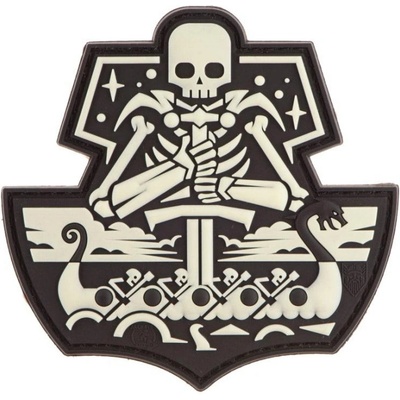 Gumová nášivka Jackets to Go Ghost Ship Skull - svítící