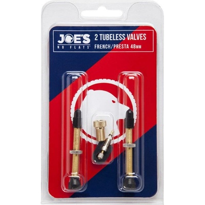 Ventilky JOE´S 2x Tubeless French/Presta valves 48 mm