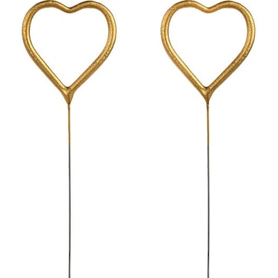 Prskavky ve tvaru srdce zlatá 16,5 cm 2 ks