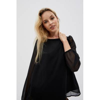 Moodo Черна дамска блуза с къдрици Moodo Moodo | Cheren | ЖЕНИ | S