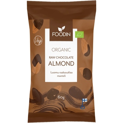 Foodin Raw mandle v čokoládě, vegan bio s kokosovým cukrem 60 g