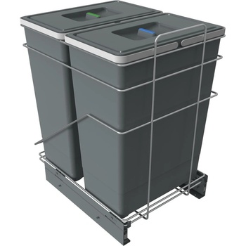 Elletipi Сив пластмасов кош за отпадъци за вграждане за сортирани отпадъци 42+42 l Ecofil - Elletipi (PF01 53H2)