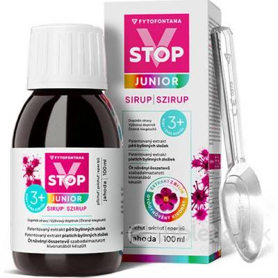 fytofontana V-STOP JUNIOR sirup s príchuťou jahody od 3 rokov 100 ml
