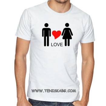 Image 1 of Fruit of the Loom Тениска със щампа - Love 1