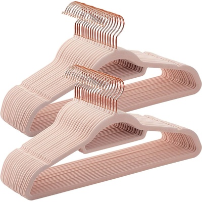 SONGMICS Vešiaky na šaty 45 cm 50 ks ružové