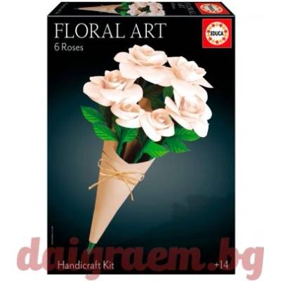 Educa 3D пъзел Educa 20395 - Флорално изкуство, Бели рози (EDU20395)