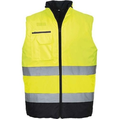 PortWest reflexní vesta Hi-Vis žlutá/modrá 86465