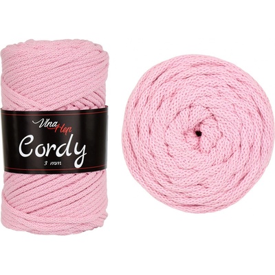 Vlna-hep Cordy 3mm - šňůra bavlna Cordy 3mm: 8004 Světle růžová