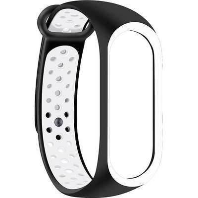 Eternico Sporty pro Xiaomi Mi band 5, 6, 7 solid black and white APW-XMI7SP-SBW