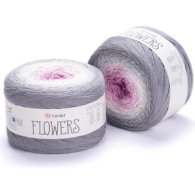Yarn Art příze Flowers 293 růžová, smetanová, šedá